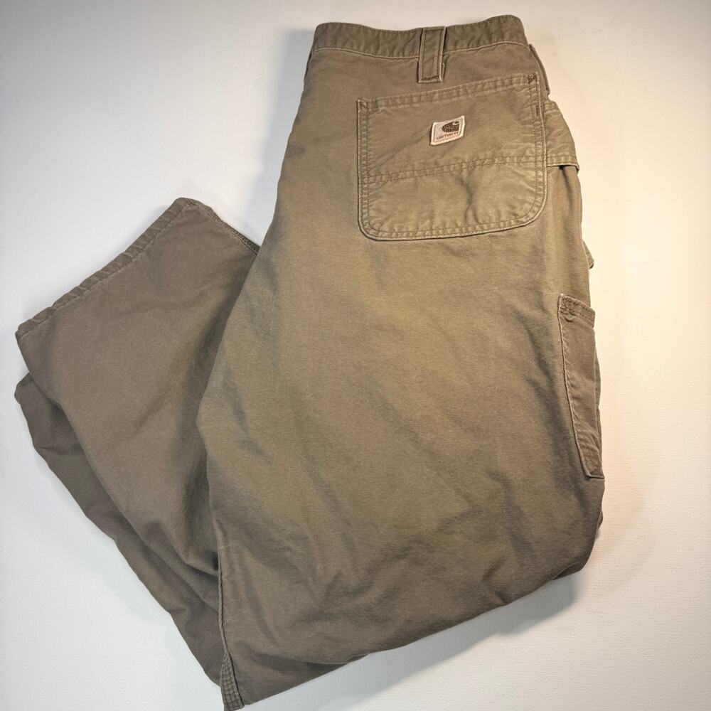 Carhartt Carpenter Pants Mens 40x30 Olive Brown Canvas Workwear Utility
